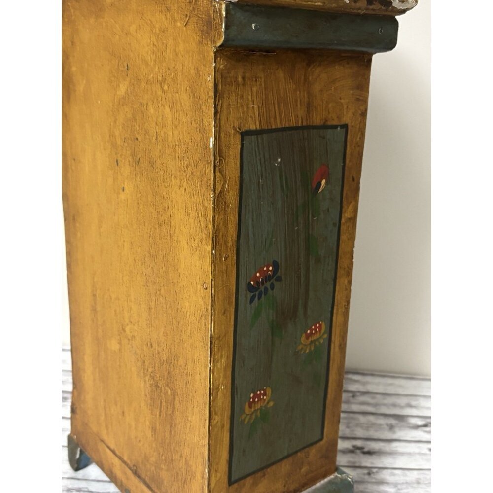 Hand Painted Vintage Dollhouse Armoire Folk Art Cabinet Dresser Cottage 19” - Picture 13 of 16